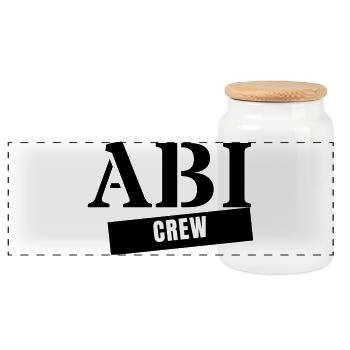 Abi Crew - Abitur Abschluss Jahrgang Abifahrt - Panorama Keksdose mit Holzdeckel - Weiß - Vorne