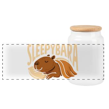 Life is Better with Capybaras - Süßes Nagetier - Panorama Keksdose mit Holzdeckel - Weiß - Vorne