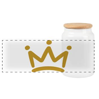 Golden crown for kings - Panoramic Cookie Jar with Wooden Lid - white - Front