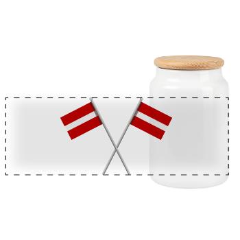 Flagge von Lettland - Panorama Keksdose mit Holzdeckel - Weiß - Vorne