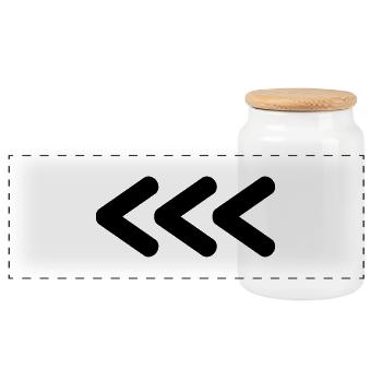 Black Arrows - Panoramic Cookie Jar with Wooden Lid - white - Front
