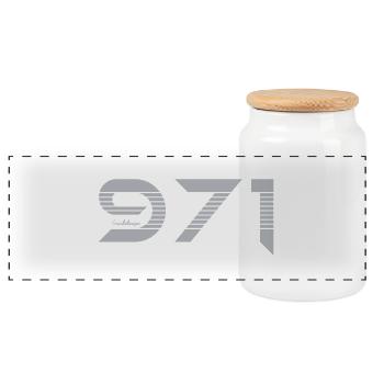 Guadeloupe 971 - Boîte à biscuits avec couvercle en bois - blanc - Devant