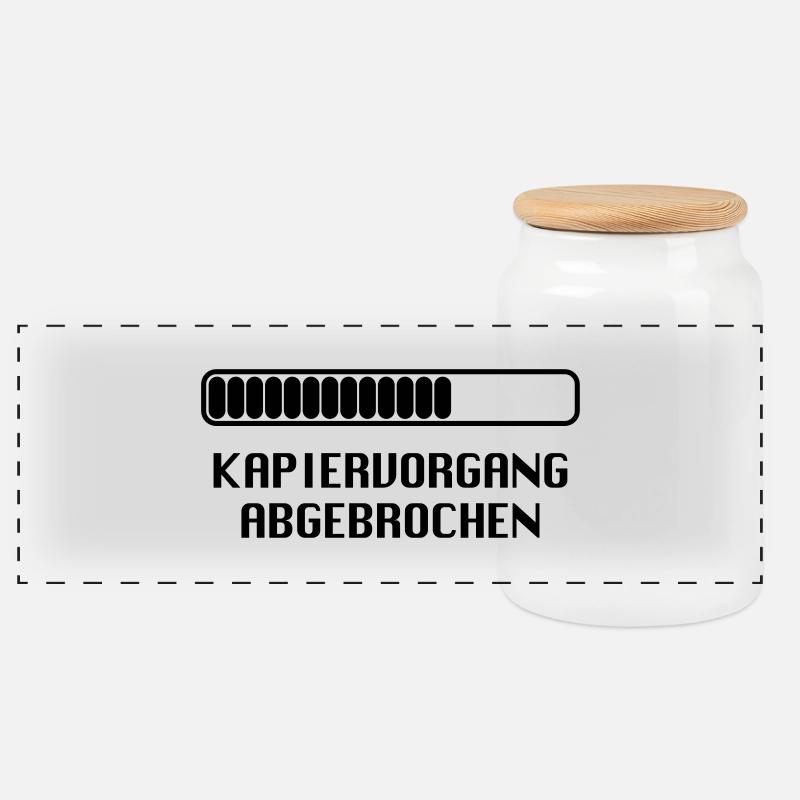 Kapiervorgang abgebrochen Nerd Geek Kop - Panorama Keksdose mit Holzdeckel - Weiß