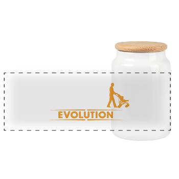 Walking Dad - Evolution - Panoramic Cookie Jar with Wooden Lid - white - Front