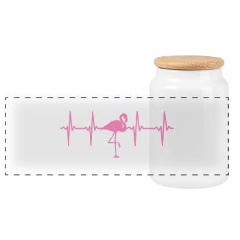 FLAMANT - Boîte à biscuits avec couvercle en bois - blanc - Devant