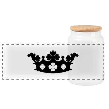 Crown de - Panorama Keksdose mit Holzdeckel - Weiß - Vorne