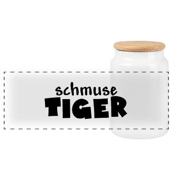 schmusetiger - Panorama Keksdose mit Holzdeckel - Weiß - Vorne