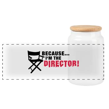 because_im_the_director__f2 - Boîte à biscuits avec couvercle en bois - blanc - Devant