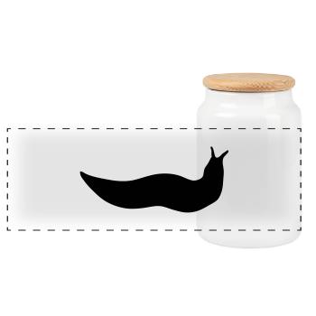 slug slug Nacktschnecke babosa lumaca1 - Panoramic Cookie Jar with Wooden Lid - white - Front