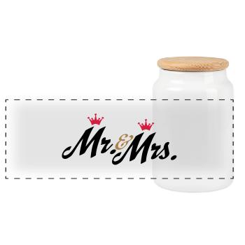 wedding - Panoramic Cookie Jar with Wooden Lid - white - Front
