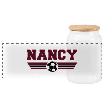 Nancy Fußball 2013 - Panorama Keksdose mit Holzdeckel - Weiß - Vorne