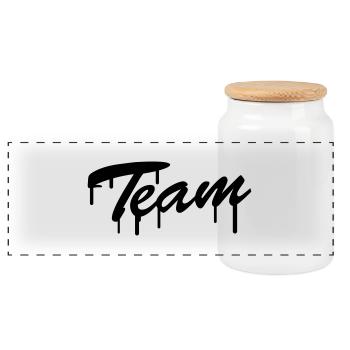 Team Graffiti - Boîte à biscuits avec couvercle en bois - blanc - Devant