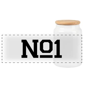 number_1_f1 - Boîte à biscuits avec couvercle en bois - blanc - Devant