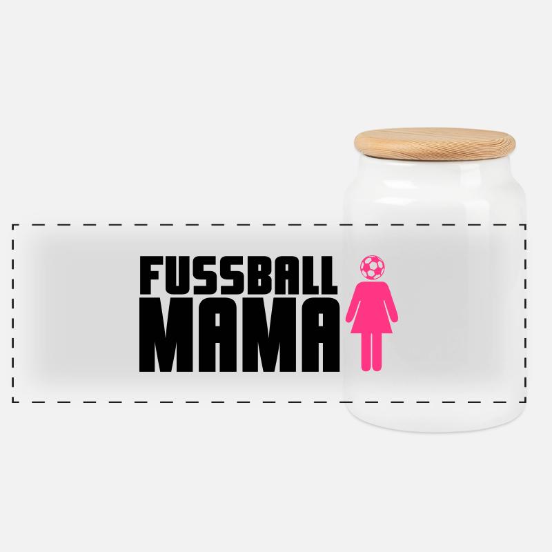 Fußball-Mama - Panorama Keksdose mit Holzdeckel - Weiß
