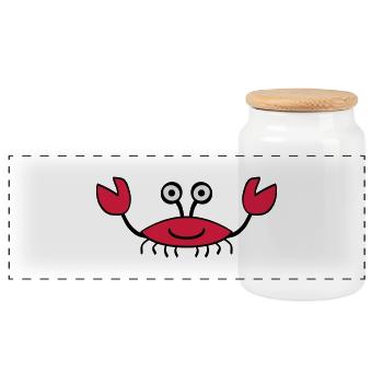 Crab - Boîte à biscuits avec couvercle en bois - blanc - Devant