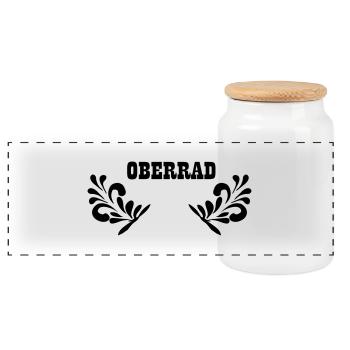 OBERRAD - Frankfurt Stadtteil Shirt - Panorama Keksdose mit Holzdeckel - Weiß - Vorne