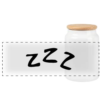 Sleeping ZZZ - Panoramic Cookie Jar with Wooden Lid - white - Front