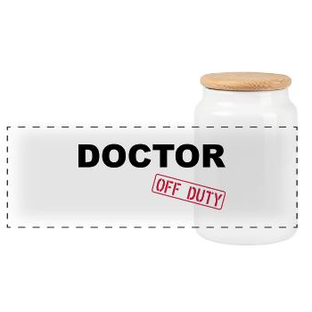 Doctor Off Duty - Panorama Keksdose mit Holzdeckel - Weiß - Vorne