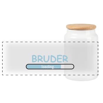 Großer Bruder - Panorama Keksdose mit Holzdeckel - Weiß - Vorne