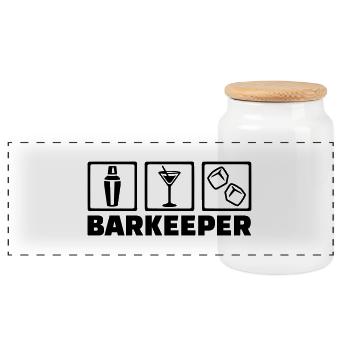 Barkeeper - Boîte à biscuits avec couvercle en bois - blanc - Devant