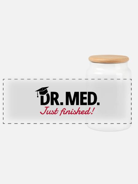 Doktor Medizin - Panorama Keksdose mit Holzdeckel - Weiß