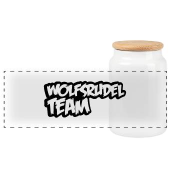 wolfsrudel_team - Panorama Keksdose mit Holzdeckel - Weiß - Vorne