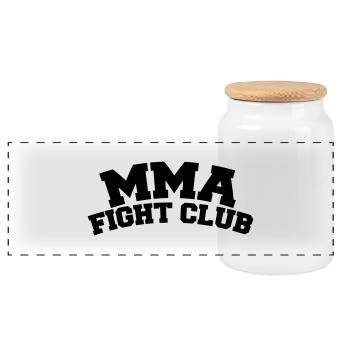 mma_fight_club - Panorama Keksdose mit Holzdeckel - Weiß - Vorne