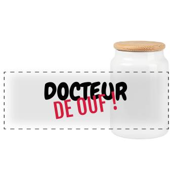docteur / médecin / hôpital / médecine - Boîte à biscuits avec couvercle en bois - blanc - Devant