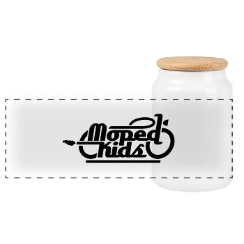 Moped Kids / Mopedkids (V1) - Panorama Keksdose mit Holzdeckel - Weiß - Vorne