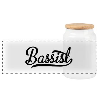 Bassiste - Boîte à biscuits avec couvercle en bois - blanc - Devant