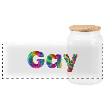 gay - Boîte à biscuits avec couvercle en bois - blanc - Devant