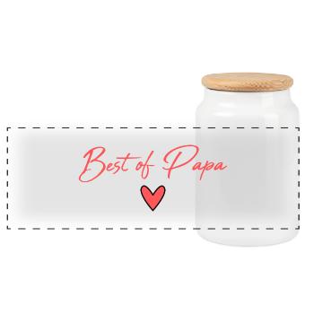 PAPA. FÊTE DES PÈRES. BONNE FÊTE PAPA. BONNE FÊTE. - Boîte à biscuits avec couvercle en bois - blanc - Devant