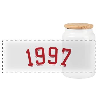 Année de naissance sport 1997 - Boîte à biscuits avec couvercle en bois - blanc - Devant