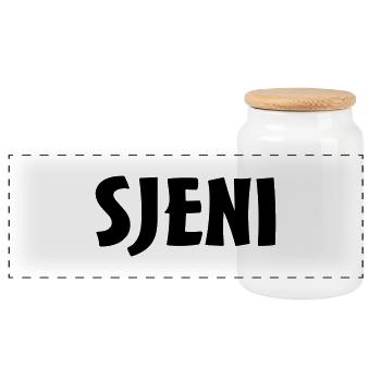 génie - Boîte à biscuits avec couvercle en bois - blanc - Devant