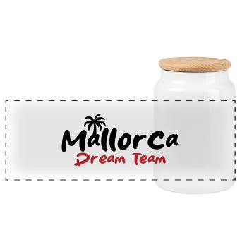 Mallorca Dream Team - Panorama Keksdose mit Holzdeckel - Weiß - Vorne