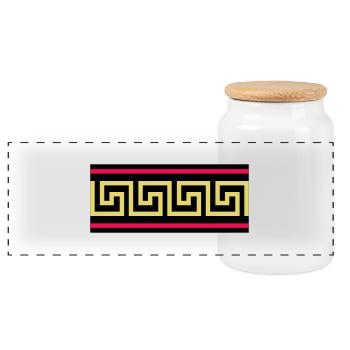 Clef Grèque - Boîte à biscuits avec couvercle en bois - blanc - Devant