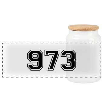 973 - Boîte à biscuits avec couvercle en bois - blanc - Devant