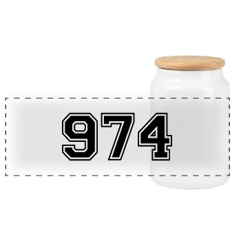 974 - Boîte à biscuits avec couvercle en bois - blanc - Devant