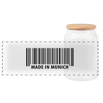 Made in Munich - München - Panoramic Cookie Jar with Wooden Lid - white - Front