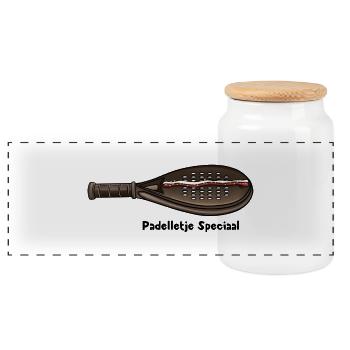Padelle Special - Panoramic Cookie Jar with Wooden Lid - white - Front