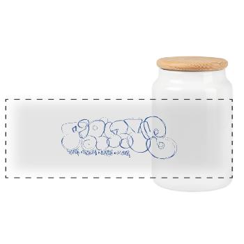 La bulle parisienne - Boîte à biscuits avec couvercle en bois - blanc - Devant