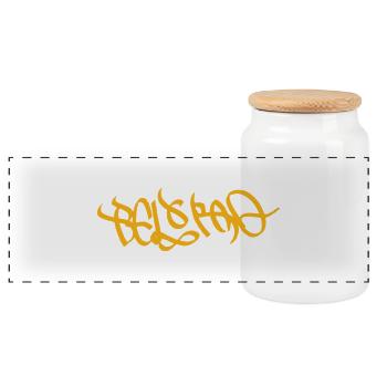Belgrade Street Art Doré - Boîte à biscuits avec couvercle en bois - blanc - Devant