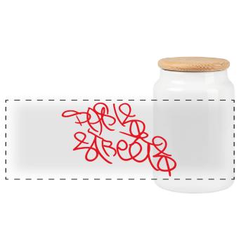 Souvenir d’art urbain Paris Streets - Boîte à biscuits avec couvercle en bois - blanc - Devant