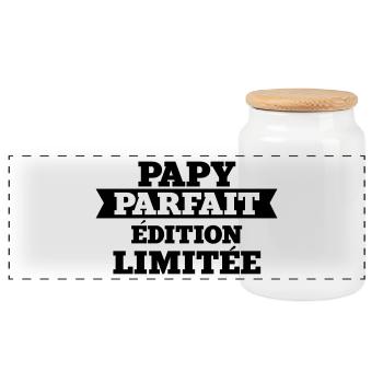 papy parfait édition limitée - Boîte à biscuits avec couvercle en bois - blanc - Devant