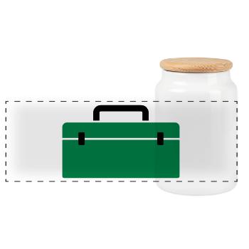 Tool box or fishing suitcase - gift - Panoramic Cookie Jar with Wooden Lid - white - Front
