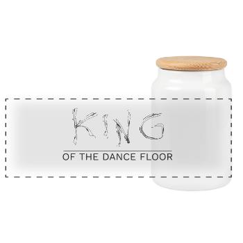 roi de la piste de danse - Boîte à biscuits avec couvercle en bois - blanc - Devant