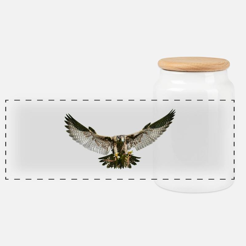 Adler - Panorama Keksdose mit Holzdeckel - Weiß