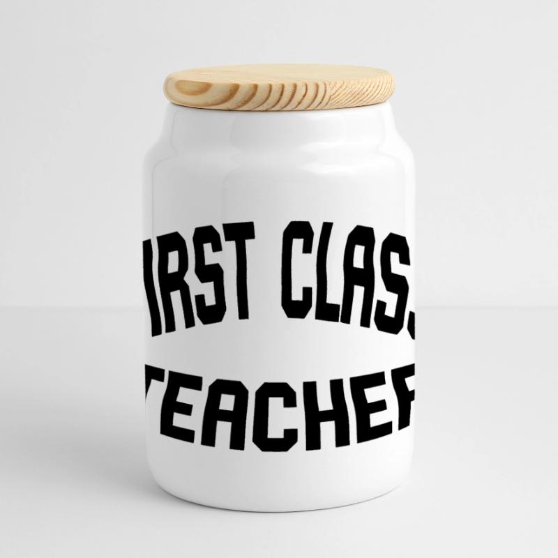 First Class Lærer Kagedåse med trælåg