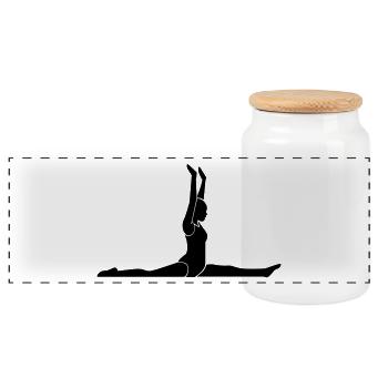 Gymnastics - Gymnast - Panoramic Cookie Jar with Wooden Lid - white - Front