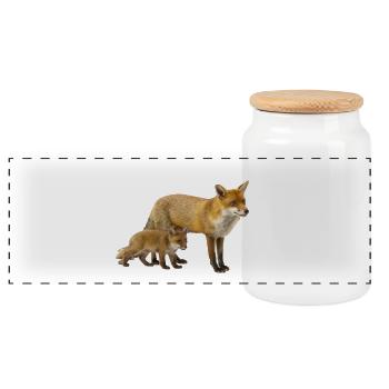 Fuchs - Panorama Keksdose mit Holzdeckel - Weiß - Vorne